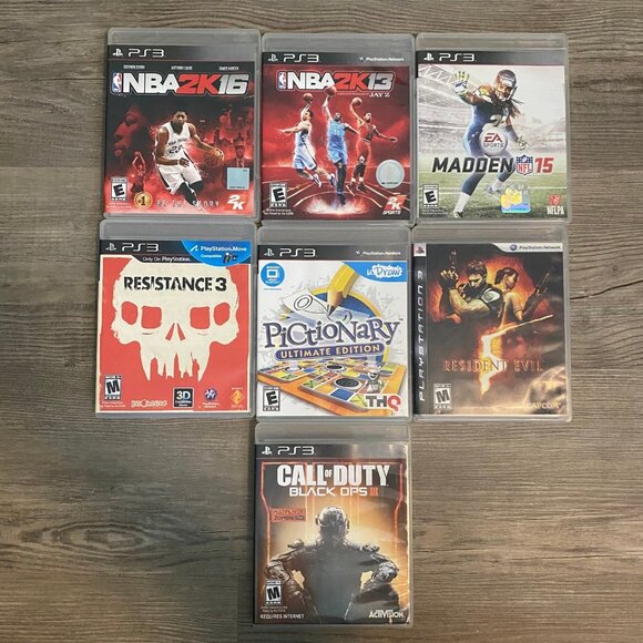 Lot of 7 Video Games for PlayStation 3 PS3 - Resident Evil, NBA, Madden, COD - Picture 1 of 5